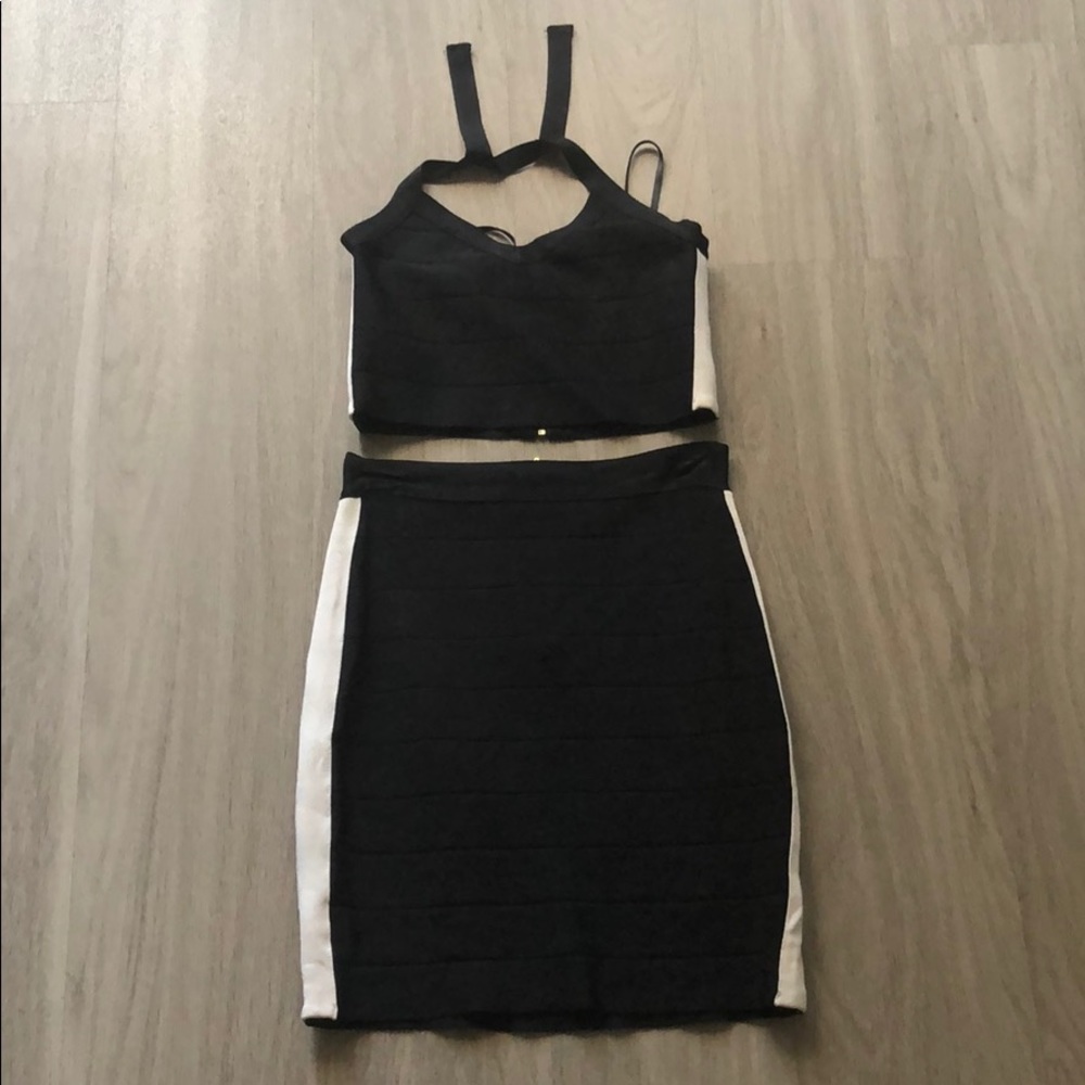 Two Piece Black and White Top and Bottom